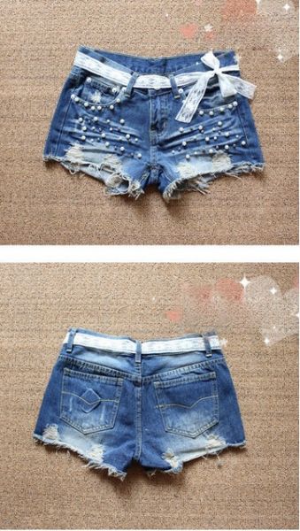 Shorts Jeans fashion pérolas
